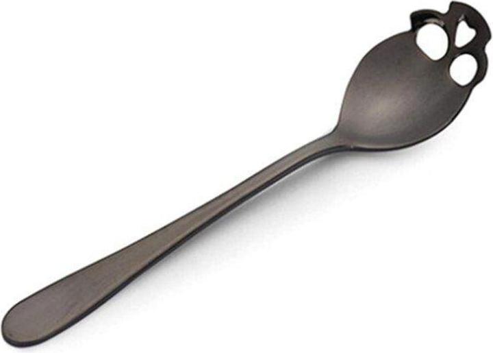 Produktbild JTI Schwarzer Kaffeelöffel - Totenkopf - Edelstahl (1 Stk., Löffel)