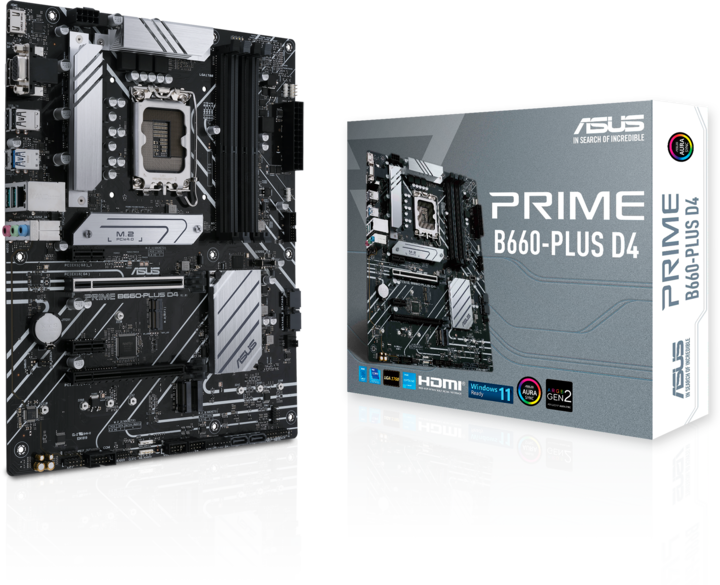 Produktbild ASUS PRIME B660-PLUS D4 (LGA 1700, Intel B660, ATX)