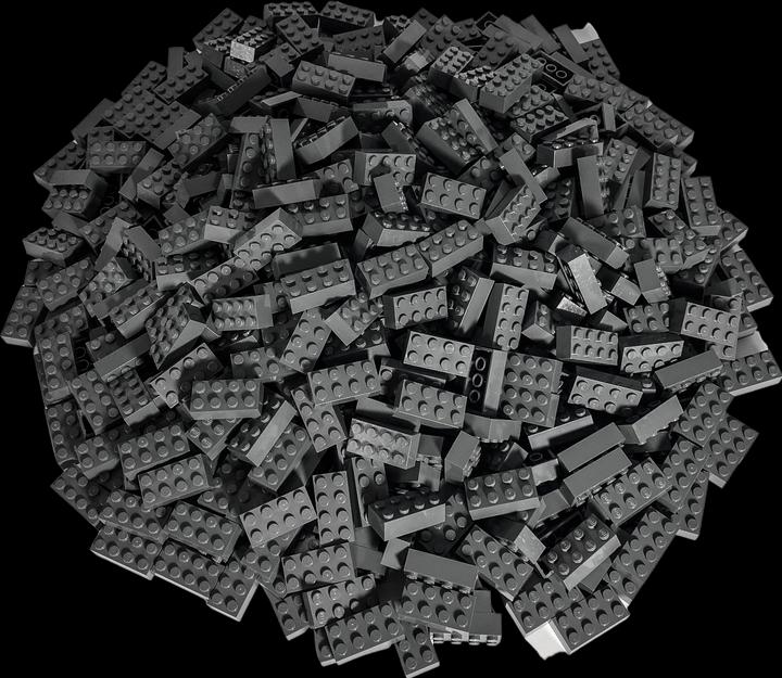Image du produit LEGO 2x4 briques gris foncé - Classique, Basique - gris - 3001 quantité 1000 pcs. (3001, LEGO Accessoires)