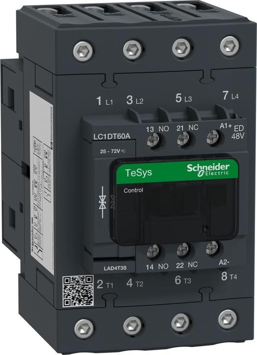 Actual product image Schneider Electric Power contactor, 4p+1S+1NC, 60A/AC1, LC1DT60AED