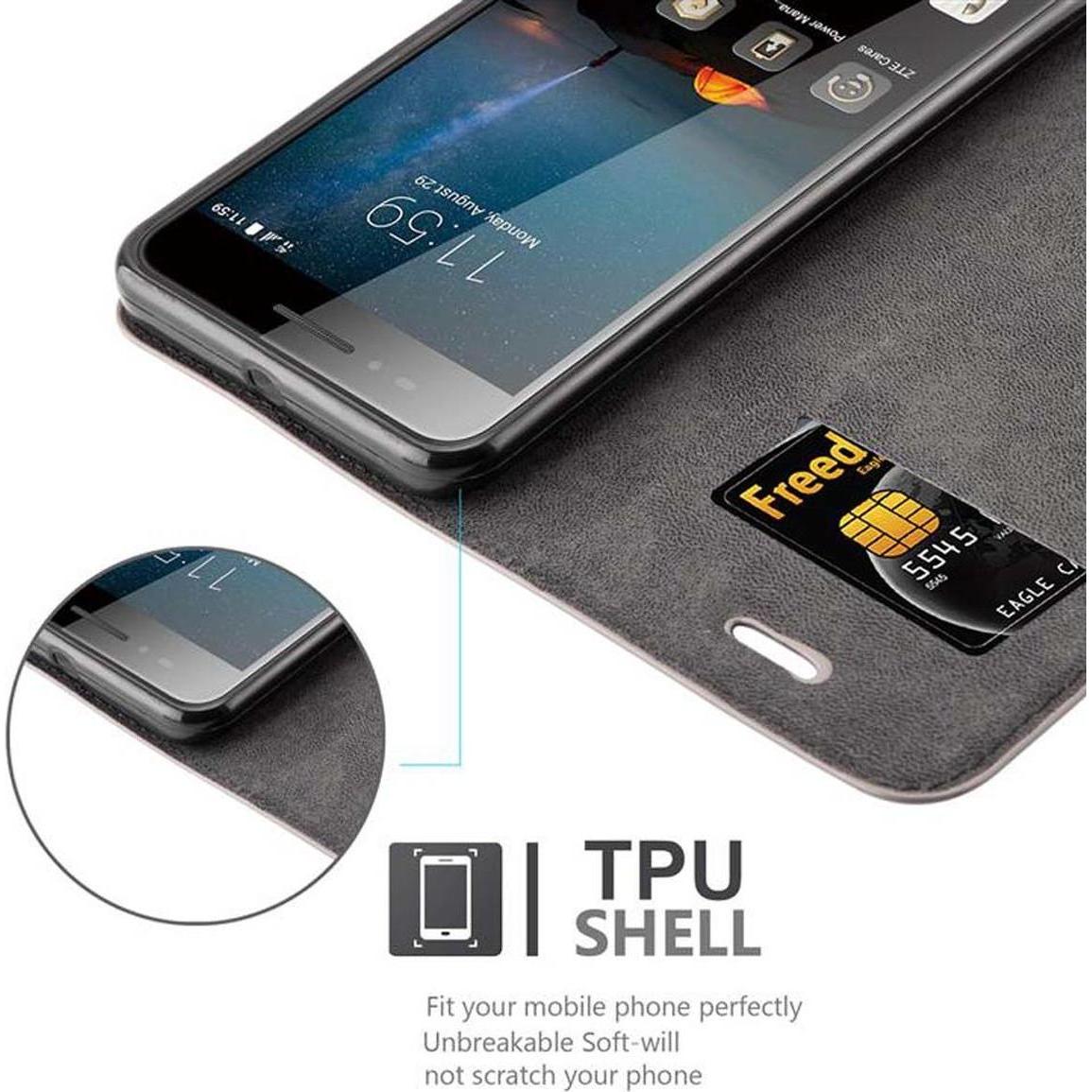 Thumbnail - Cadorabo Book Invisible Magnet Cover (ZTE Blade A612), Smartphone Hülle, Braun