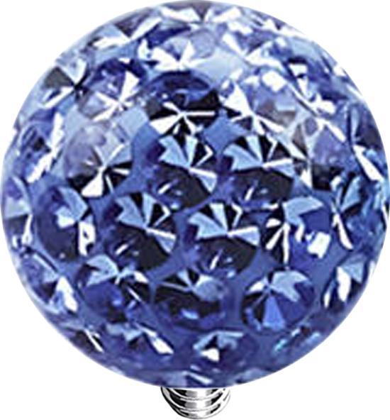 Actual product image Star Piercing Dermal Anchor crystal ball light blue epoxy protective layer (Surgical steel 316L, without brass)