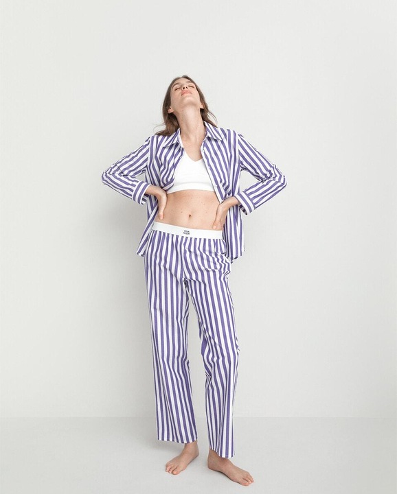 Image du produit La Redoute Collections Pyjama rayé en popeline de coton (34)