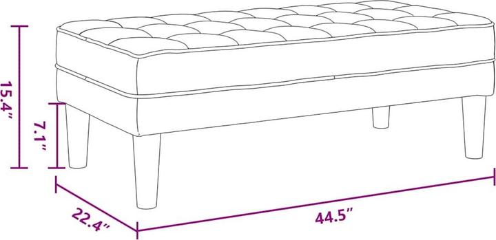 Actual product image vidaXL Samt Ottoman (57 cm)