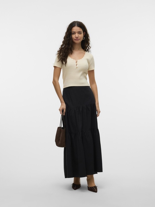 Actual product image Vero Moda VMTILDA Hohe Taille Langer Rock A-Linien Rock (L)