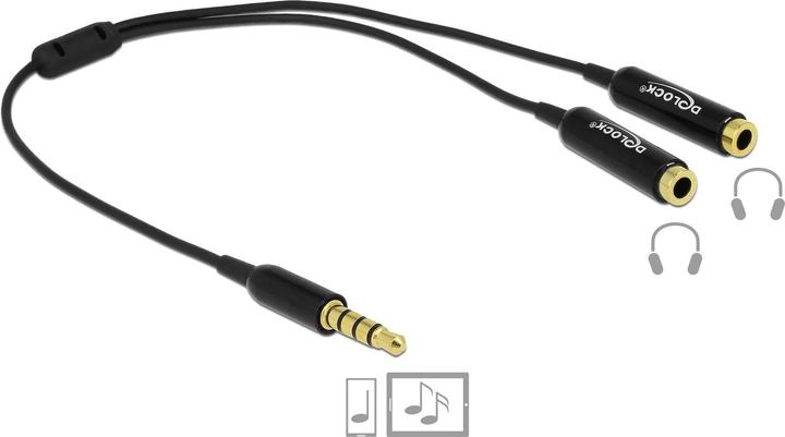 Immagine prodotto Delock Cavo sdoppiatore audio jack 3,5 mm - 2x 3,5 mm femmina (0.25 m, 2,5 mm)