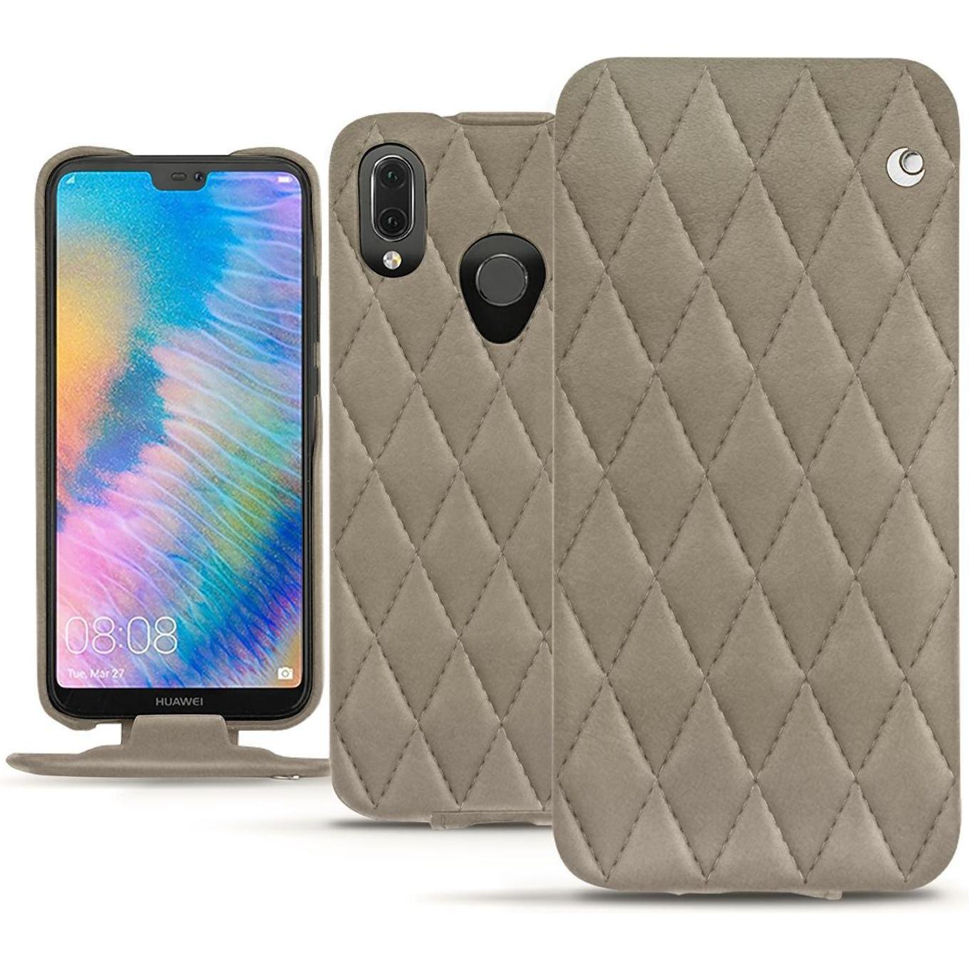 Noreve Lederschutzhülle vertikal (Huawei P20 Lite), Smartphone Hülle, Beige