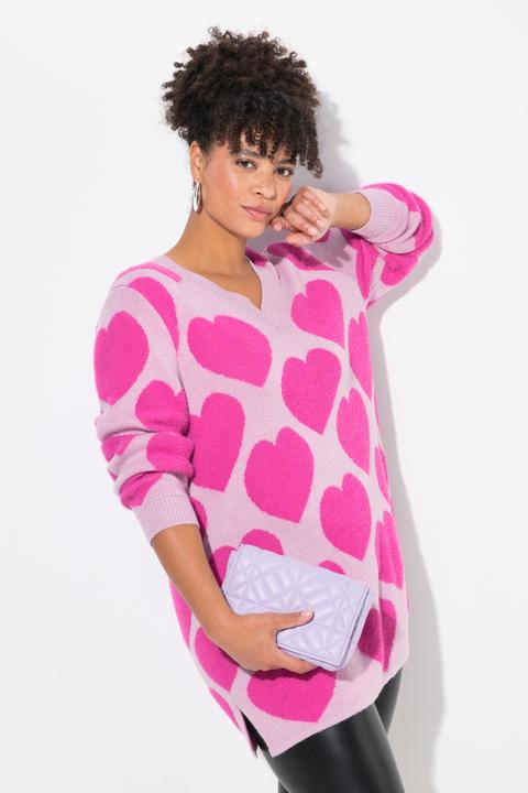 Image du produit Miamoda Pullover, weicher Feinstrick, Herzmuster (46, 48)