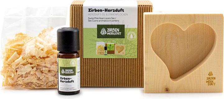 Produktbild Zirben Werkstatt Zirben Herz Duftset (inkl. Herz aus Zirbe) (10 ml)