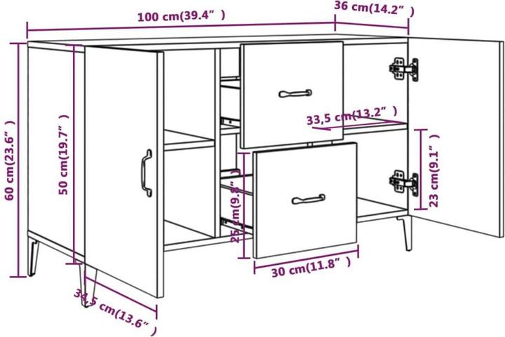 Produktbild vidaXL Nova (100 x 36 x 60 cm)