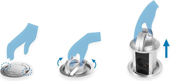 Image du produit LogiLink Unité de prise Pop-Up (3 x, CEE 7/3, 1.80 m)