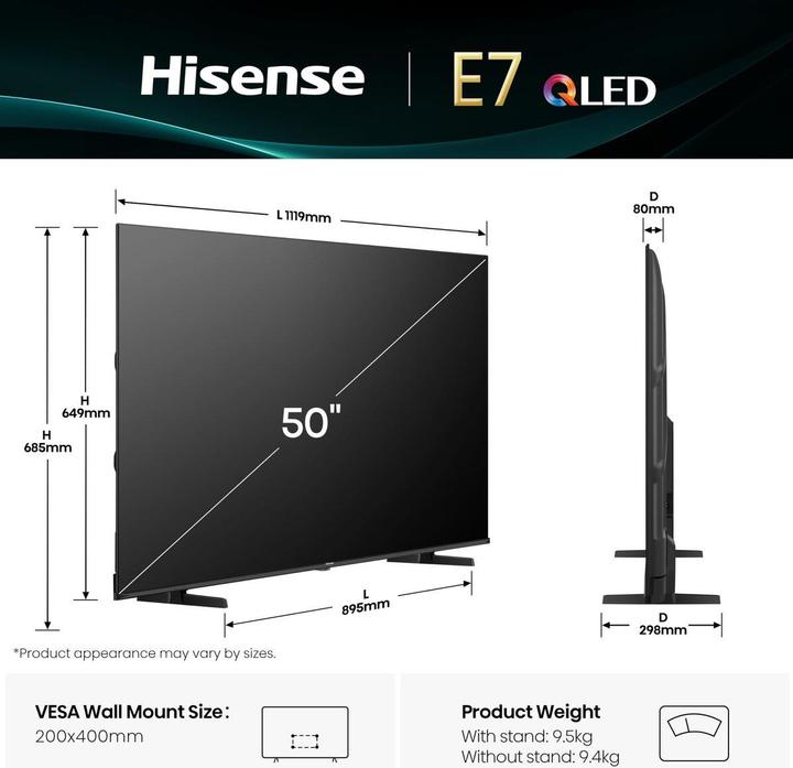 Produktbild Hisense TV 50E7Q (50", QLED, 4K)