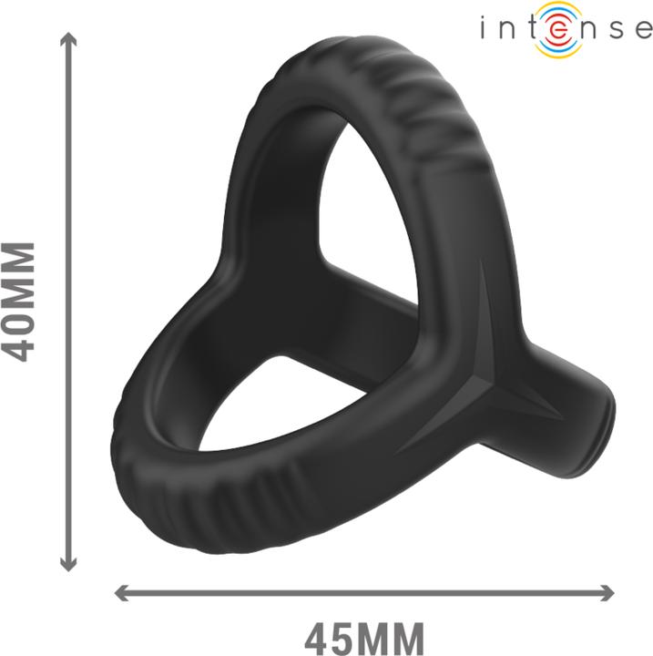Intense Carson Doppelter Penisring Aus Silikon Schwarz Modell 4 (4.50 cm)