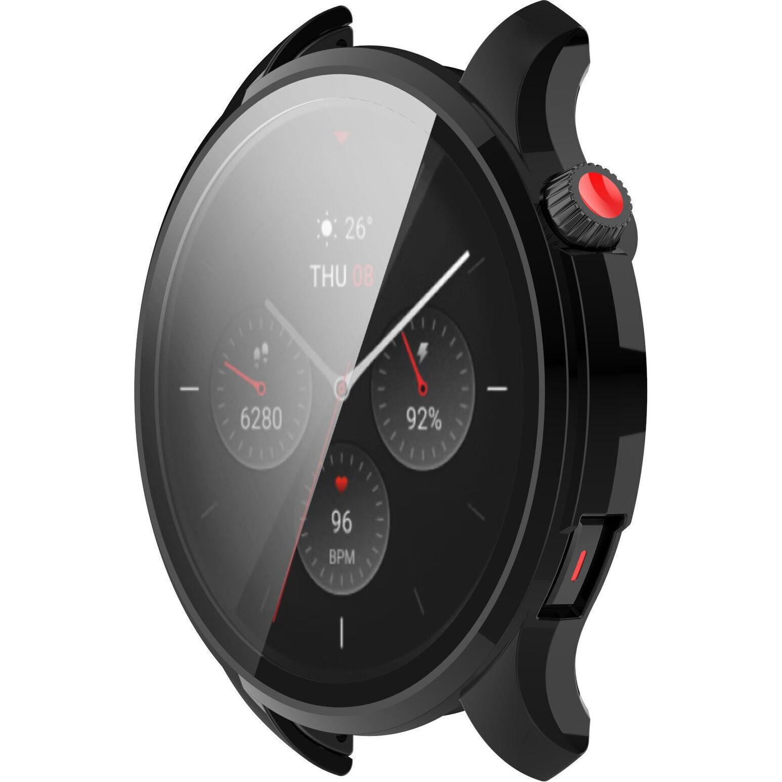 Thumbnail - Strap-it TPU-Hülle (Silikon, Amazfit GTR 4), Uhrenarmband, Schwarz, Transparent