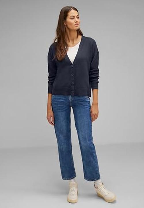 Actual product image Street One Fine Knit V-Neck Cardigan with Button Closure (44)