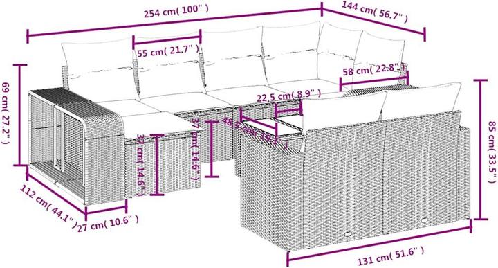 Produktbild vidaXL Garten Sofagarnitur