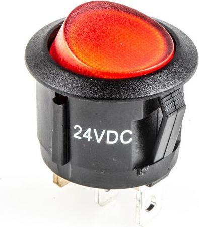 Image du produit RS PRO Commutateur bascule lumineux rouge 24Vcc