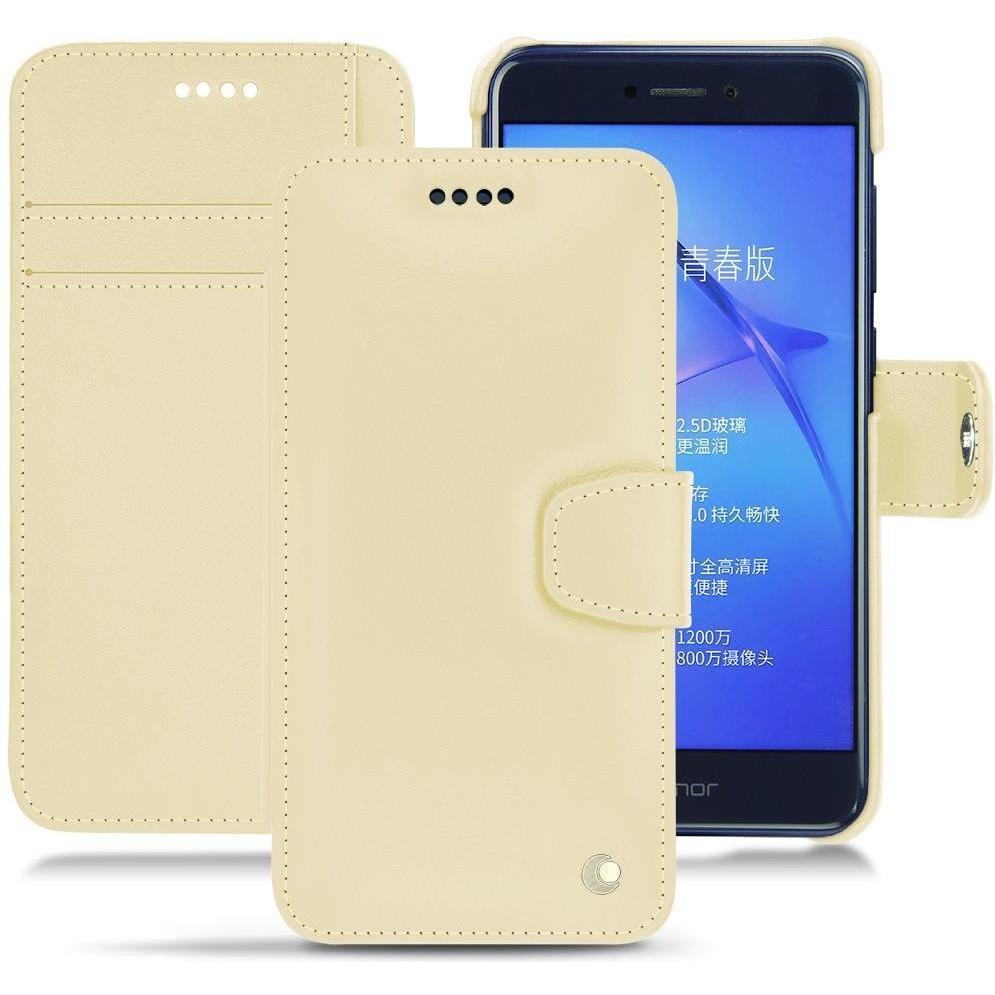 Noreve Lederschutzhülle Wallet (Huawei P8 Lite (2017)), Smartphone Hülle, Beige