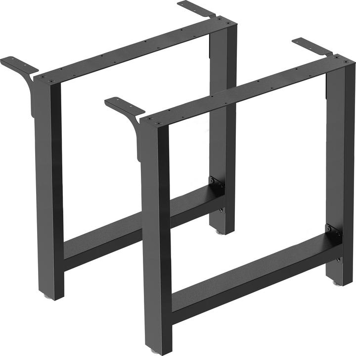 Actual product image Wiltec Industrial Square Table Legs Powder-coated Black 90x72cm for Tables Benches and Desks