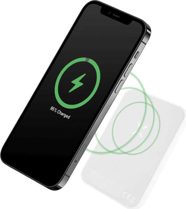 Produktbild Fixed MagZen Trådløs PD 20W Power Bank 6.000 mAh Hvid Powerbank - Hvid - 6000 mAh (6000 mAh, 20 W, 22.20 Wh)