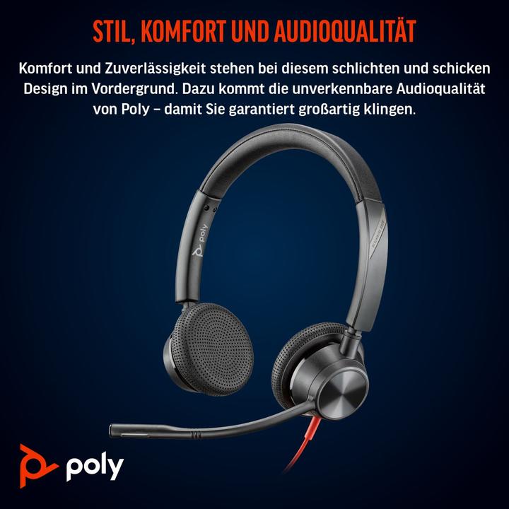 Produktbild Poly Blackwire 3325 Stereo USB-C + 3.5mm + USB C/A-Adapter (Kabelgebunden, USB-C)