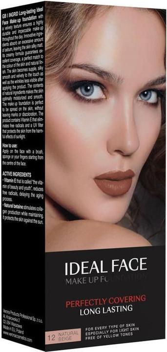 Image du produit Ingrid Cosmetics INGRID Ideal Face Make Up Foundation podkład kryjący 012 Natural Beige 35ml (12)