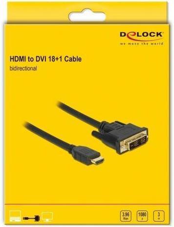 Produktbild Delock DVI — HDMI (Typ A) (3 m, DVI, HDMI)