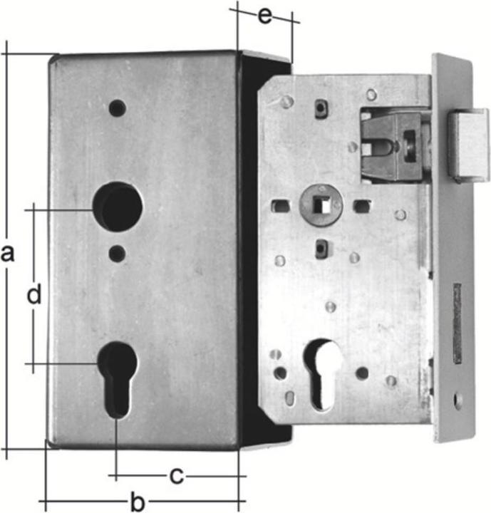 Produktbild GAH Schlosskasten DIN links / rechts Mass A185xB90xC55xE40 mm Dornmass 55 mm (Einsteckschloss)