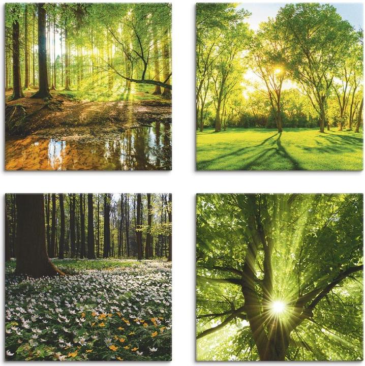 Actual product image Artland forest brook spring wind roses sun tree K2FR (20 x 20 cm)