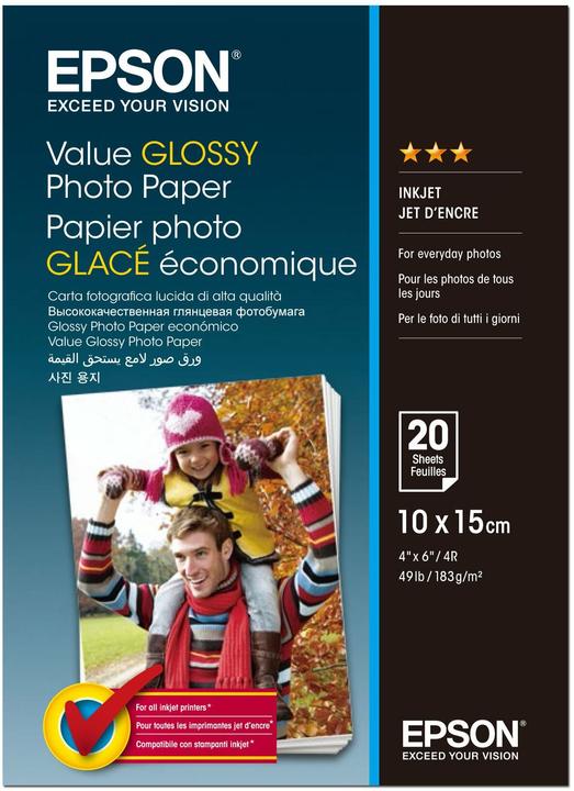 Produktbild Epson Value Glossy Fotopapier 10 x 15 cm (183 g/m², 10 x 15 cm, 20 x)