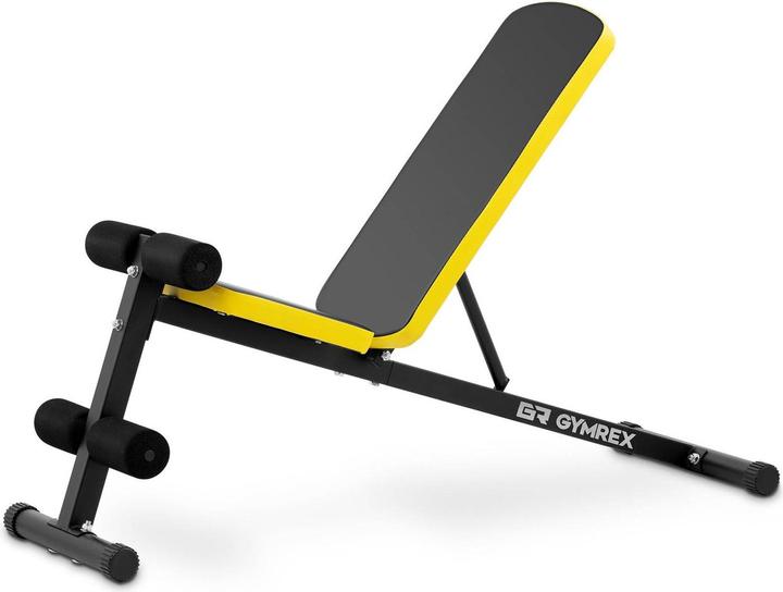 Actual product image Gymrex Schrägbank Hantelbank Trainingsbank Rückenlehne Fitnessbank verstellbar 100 kg