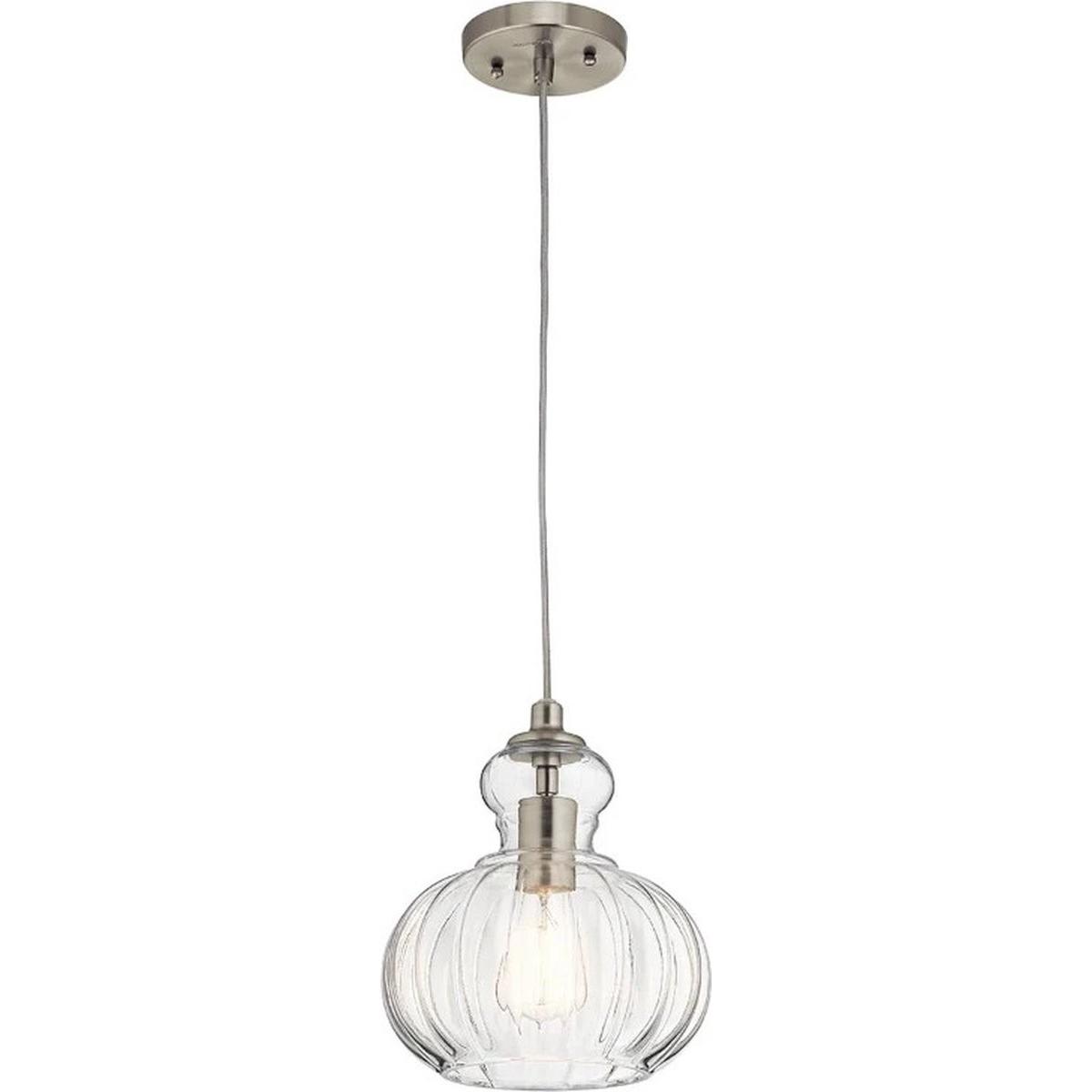 Elstead Lighting Nichel Spazzolato Lampada A Sospensione, Lampada A Sospensione Riviera E27 26Cm (E27)