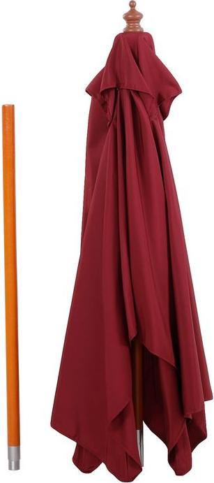 Immagine prodotto Swisshandel24 Ombrellone a 3 livelli in legno di abete+poliestere rosso vino 200 x 150 x 230 cm (1.50 m)