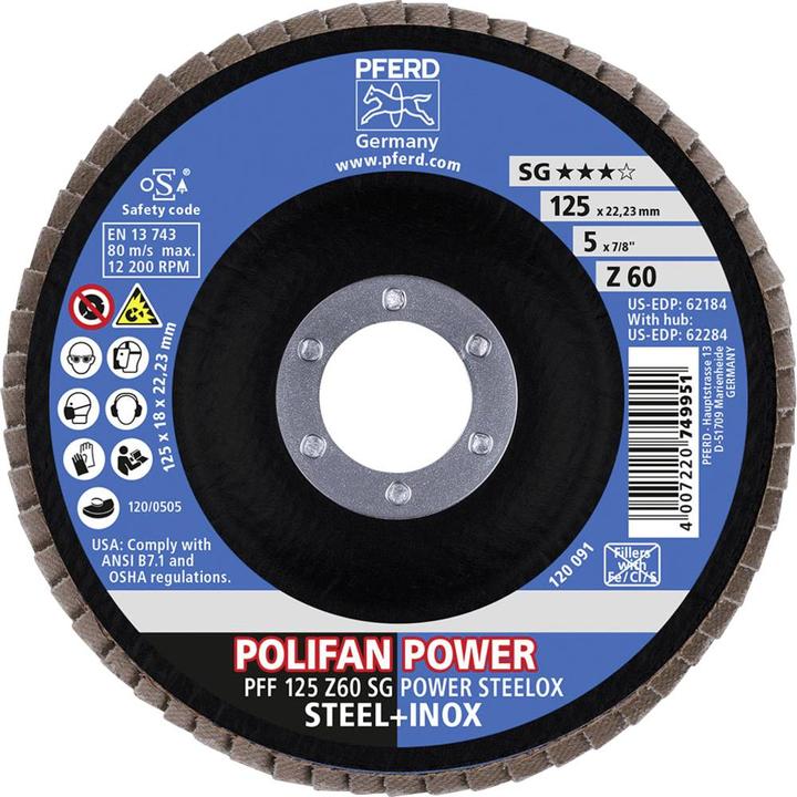 Actual product image Pferd POLIFAN flap disc PFF 60 SG POWER STEELOX (60)
