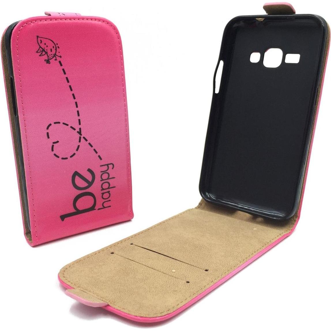 König Design Handyhülle für Samsung Galaxy J1 (2016) Schutztasche Wallet Cover 360 Case Pink (Samsung Galaxy J1 (2016)),...