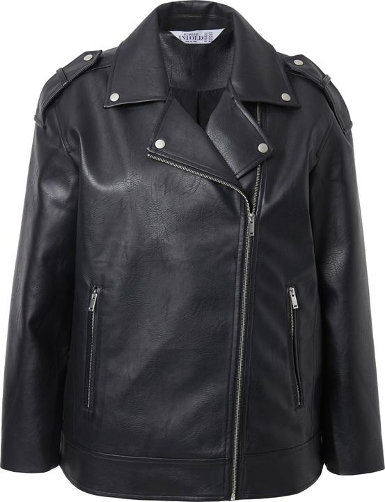 Image du produit Studio Untold Veste de motard longue et oversize en similicuir, zip métallique (42, 44)