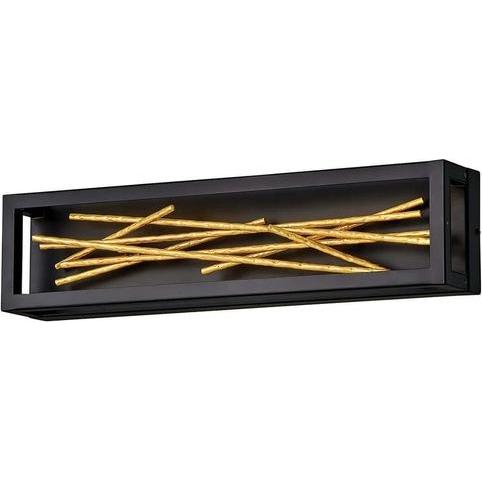 Elstead Lighting, Wandleuchte + Deckenleuchte, Styx LED Wandleuchte Schwarz und vergoldetes Gold (1588 lm)