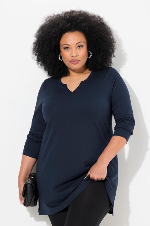 Actual product image Ulla Popken Notch Neckline Long Sleeve Knit Tunic (68)