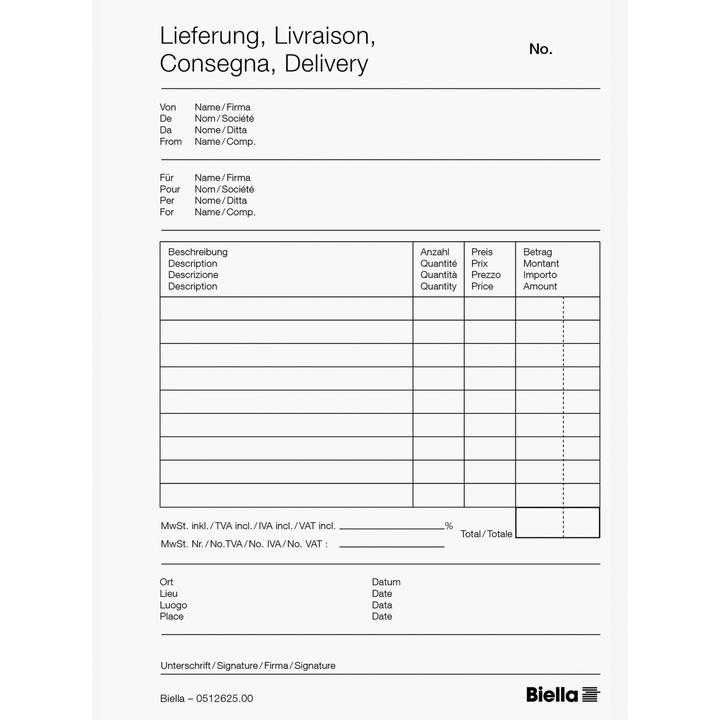 Actual product image Biella Copy Bloc delivery note pad (100 x)