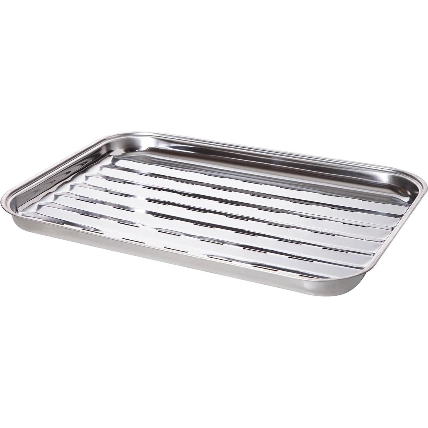 All'Grill, Grillgeschirr, Edelstahl-Grillschale 34 x 24 x 2,5 cm