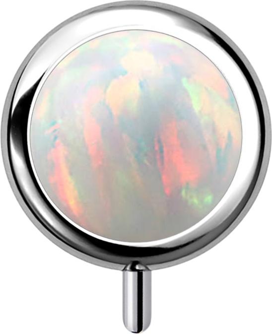 Image du produit Star Piercing Threadless cylindre argenté front opal blanc (sans laiton, Titane G23)