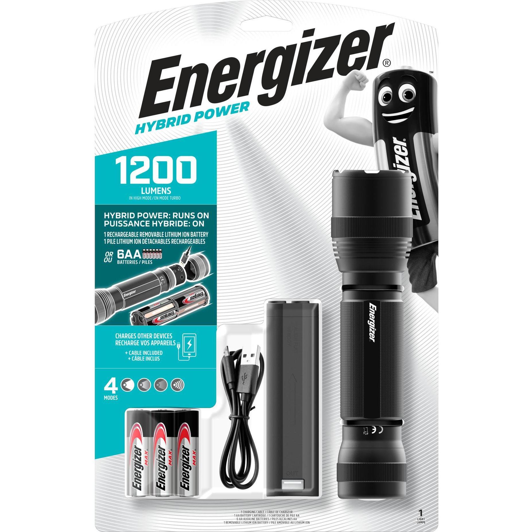 Energizer, Taschenlampe, Hybrid Power 1200 (24 cm, 1200 lm)