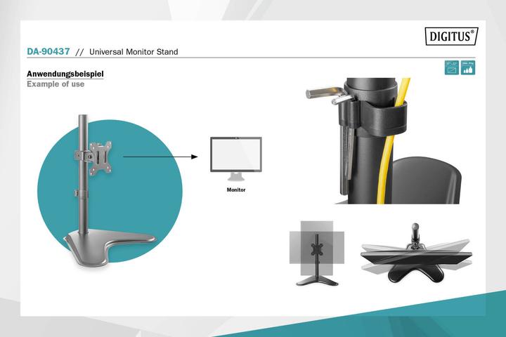 Actual product image Digitus Universal Monitor Mount (Table, 32", 8 kg)