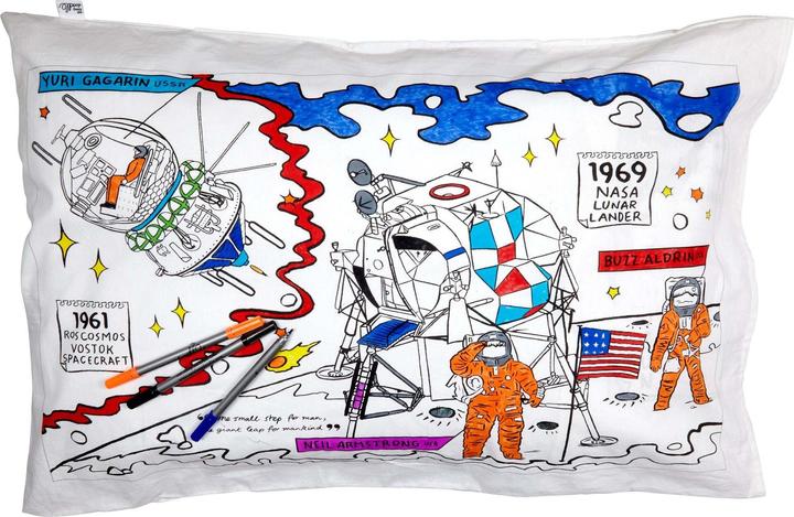 Eat Sleep Doodle kissenbezug malen und lernen kind - weltraumforscher (taille ) (75 x 50 cm)