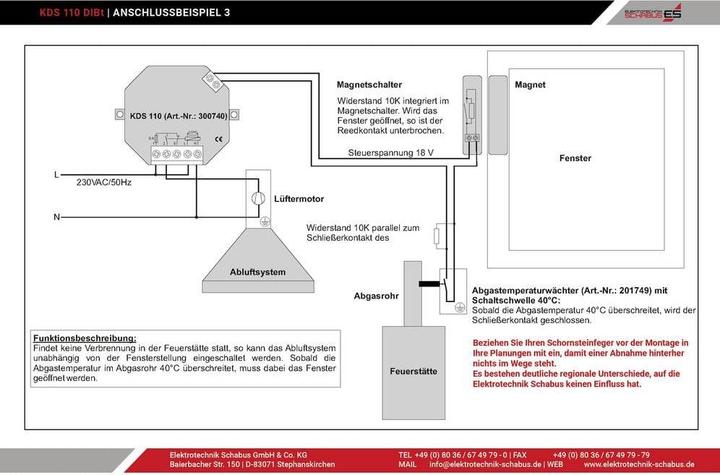 Actual product image Schabus Cable exhaust control KDS110 1