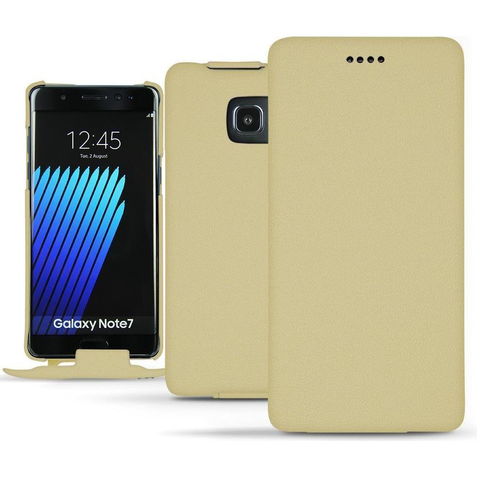 Noreve Lederschutzhülle vertikal (Samsung Galaxy Note 7), Smartphone Hülle, Beige