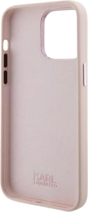 Actual product image Karl Lagerfeld KLHCP15LSMHCNPP iPhone 15 Pro 6.1" różowy/pink Silicone Choupette Metal Pin (Apple iPhone 15 Pro)
