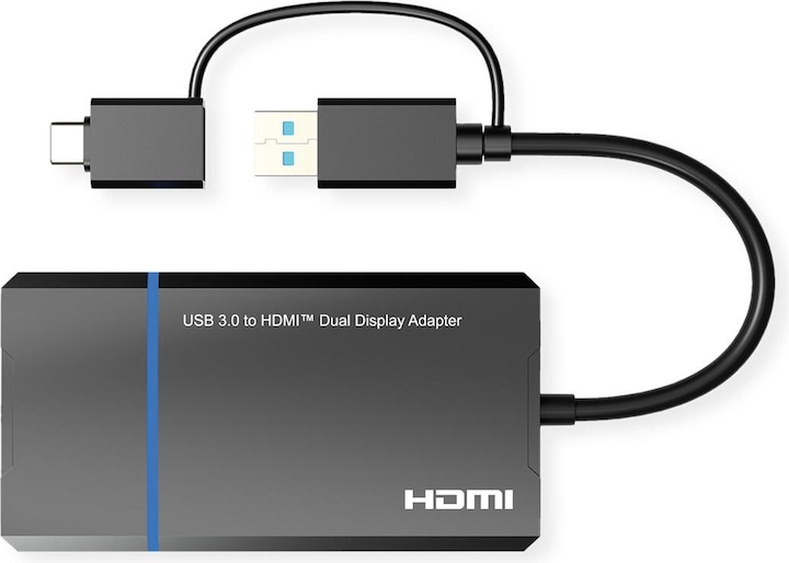 Image du produit Value Adaptateur USB DisplayLink, USB (USB 3.0, USB, 15 cm)