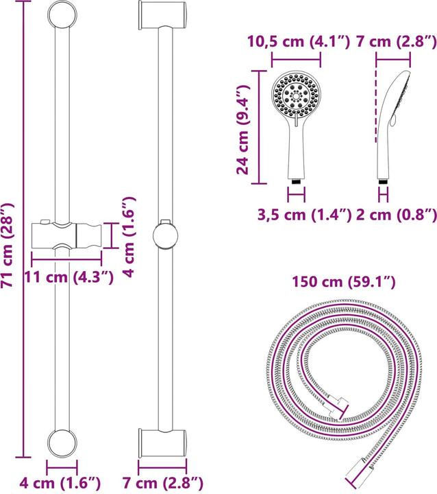 Produktbild vidaXL Duschsystem
