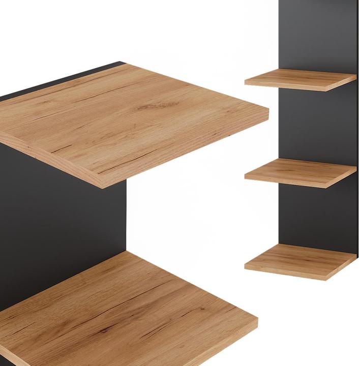 Immagine prodotto Vicco Mensola a muro Paolo, Antracite/oro power oak, 30 x 95 cm